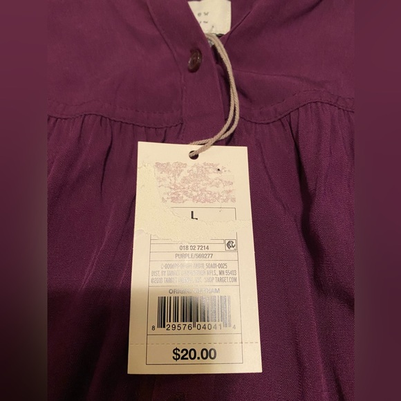 a new day Women’s Long Sleeve Button Down Pleated Purple Blouse Size L - Picture 3 of 9